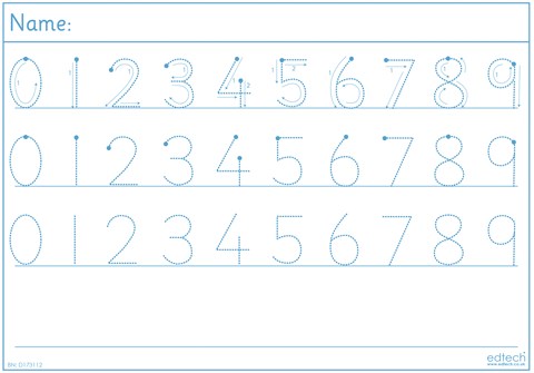 0-9 Number Tracing Board