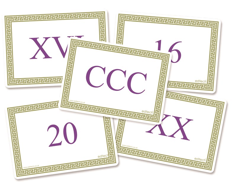 Double Sided Roman Numeral Cards