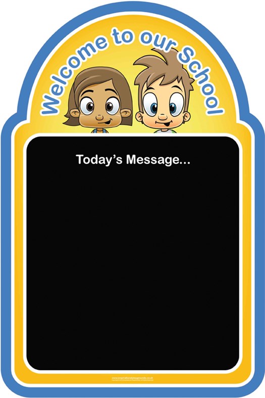 Welcome Chalkboard - Kids (Blue & Yellow)