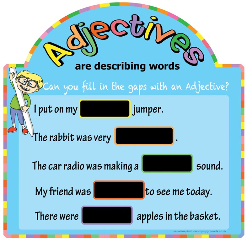 Literacy Basics - Adjectives Chalkboard