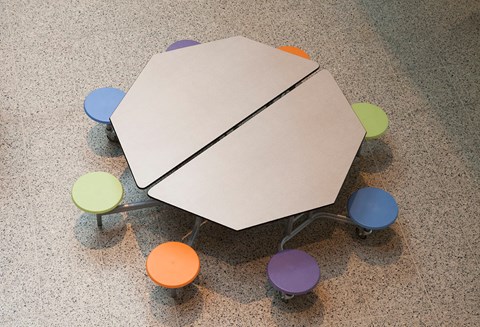 Octagonal Mobile Folding Table with 8 Seats