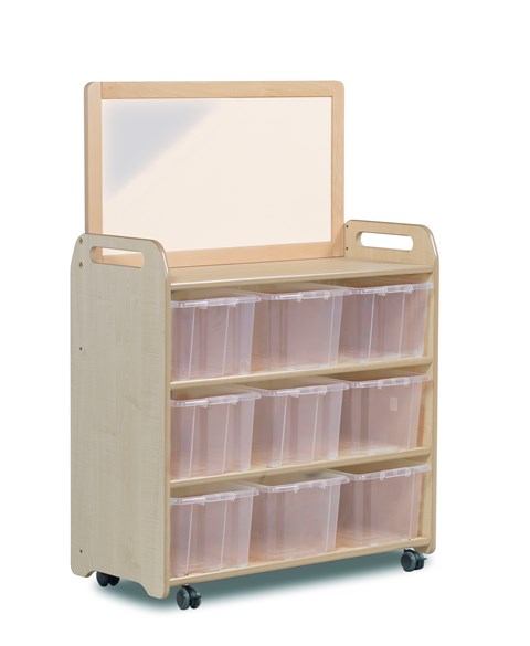 Mobile Shelf Unit With Top Mirror Add-on