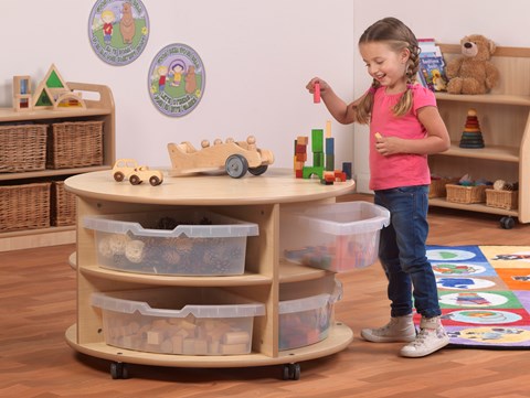 Double Tier Mobile Circular Storage Unit