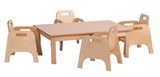 Small Rectangular Table and 4 Sturdy Chairs