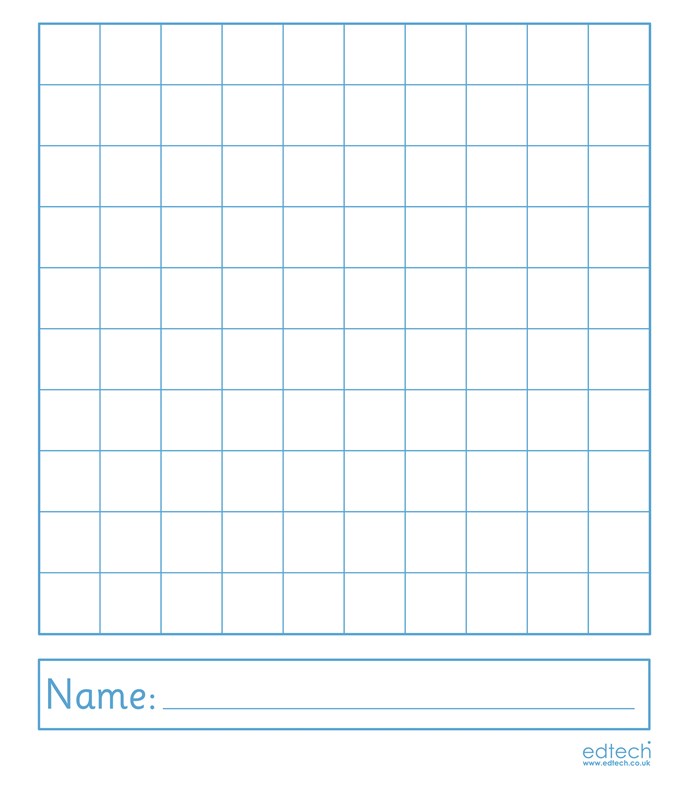 Double sided 100 square board 