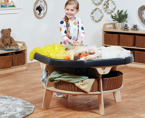 Play Tray Activity Table with Shelf and 4 Baskets