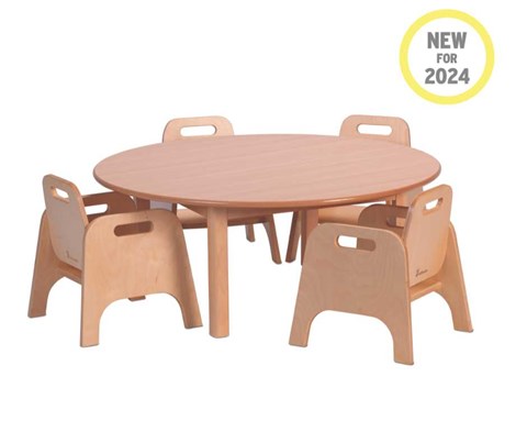 Medium Circular Table (Dia 900mm) and 4 Sturdy Chairs